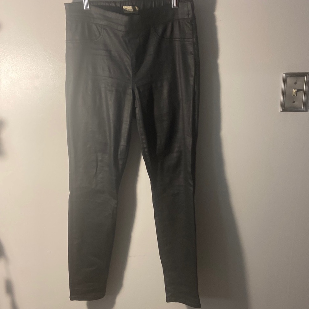 Madewell high rise skinny faux leather jeans